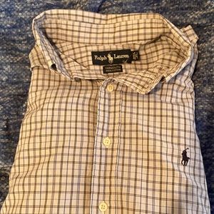 Light blueish grey polo Ralph Lauren dress shirt